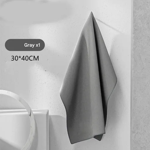 30*40 cm Grey Coral Fleece & Suede Microfiber Cloth Double-Sided Car Wash Towel , 5X Water Absorption, Scratch-Free & Lint-Free, 360° Stitched Edge for Car Detailing, Glass, Home Cleaning - Multi-Purpose Auto Care Cloth