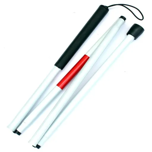 Folding Blind Cane Walking Stick with Red Reflective Tape for The Blind and Visually Impaired People Guide Cane