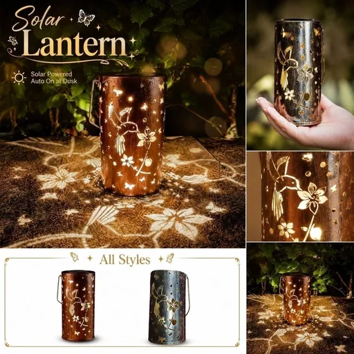 Solar Lantern Outdoor Hanging Metal Garden Light, 7.1x3.9x3.9 Inches Weather-Resistant Decorative Tabletop Lamp with Automatic Dusk to Dawn Sensor for Patio Yard Path Walkway Decor yellow
