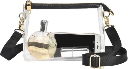 Clear Purse for Women Stadium Approved, Clear Bag for Stadium Events with Zipper, Crossbody Bag for Concerts Sports