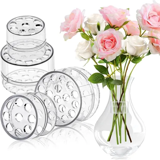 4 pieces - Bouquet Twister - Flower Holder - Rotating Flower Holder - Reusable Flower Holder - Stem Holder - Flower Arranging - DIY Flower Arrangement Stand - Flower Arranging Tools - Bouquet Supplies - 9 holes/19 holes - Transparent