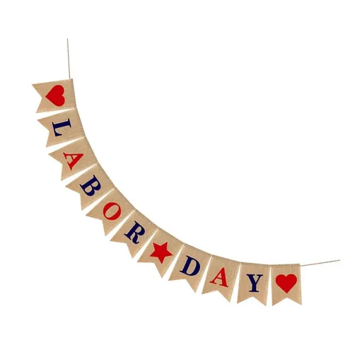 Labor Day Bunting Garland Multi Color 1Pcs 6.7x5.1x0.04In