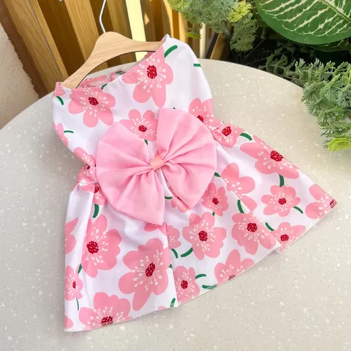 Shine Pet Dog Cat Mesh Dress Pink Vertical Stripe 230B Pink Trumpet Dress XS (bust 30CM recommended weight 0.50 kg-1.00 kg