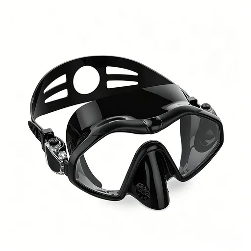 Adult Anti-Fog Diving and Snorkelling Mask, UV-Protected Wide View Swim Goggles - Black