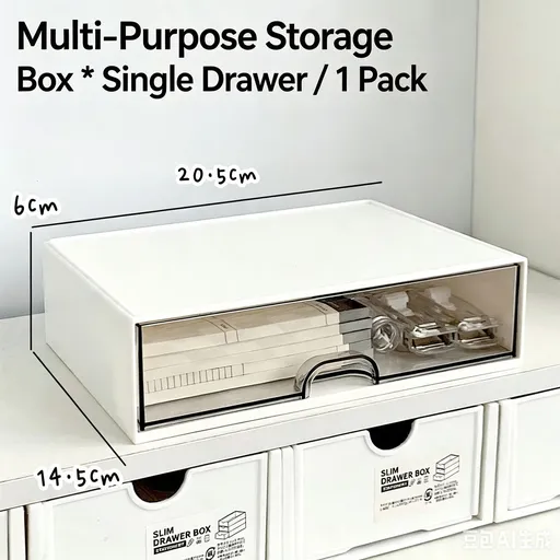 Single Drawer Desktop Stationery Organiser, Sturdy Thickened Storage Box, Smart Desk Solution To Eliminate Desktop Mess