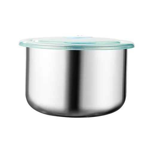 Airtight Food Container Storage Bowl with Lid Stainless Steel Sealed Multifunctional Portable Round Steamed Egg Meal Kitchen