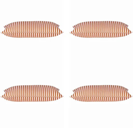 Pack of 4 Dandi Orange & White Rectangle Cushion Covers