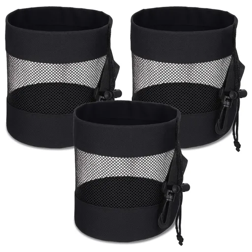 3 Golf Ball Bag, Golf Bag Organizer Golfs Ball Pouch Balls Storage Bags Nylon Mesh Bags Sports Drawstring Pouch for Small Balls Organizer Pings Pong Storage（black）