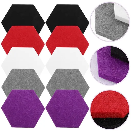 Anti-Wear Felt Bulletin Board Hexagon Tiles for Home Decoration 10Pcs