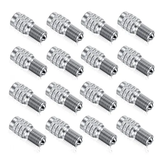 16pcs Double Valve Stem Cap Inflate Tire Valve Caps Flow Through Tires Cap for High Pressure Truck Car RV Semi Bus Tires