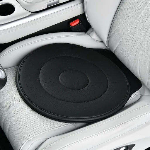Black 360 Degree Rotating Car Seat Cushion - 53cm Nano Tech Swivel Mobility Aid - Easy Vehicle Entry and Exit for Seniors, Breathable Non Slip Ergonomic Support for Home Office and Travel