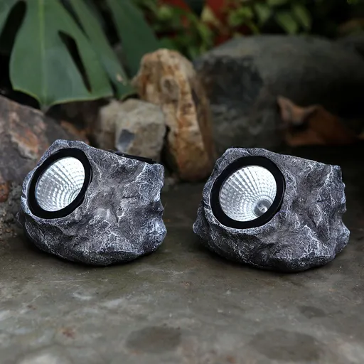 Solar Garden Lights Outdoor Super Bright Solar Rock Spot ligths Outdoor 2 Pack Landscape Lighting for Pathway Lawn Patio Porch