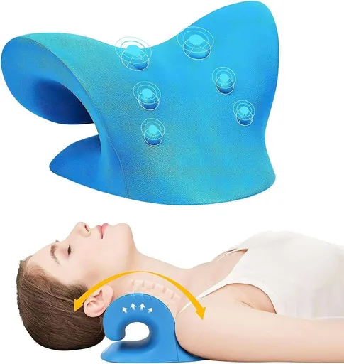 Neck stretcher pillow, Blue
