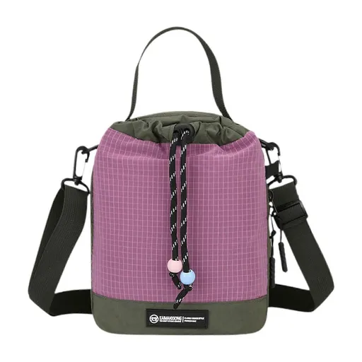Water Bottle Carrier Bag Oxford Cloth Sports Crossbody Bag with Shoulder Strap Hiking Travel Outdoor Pouch - Purple