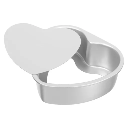 1Pcs Aluminum Loaf Pans Heart Shaped Non Stick Silver for Home and Bakery Baking