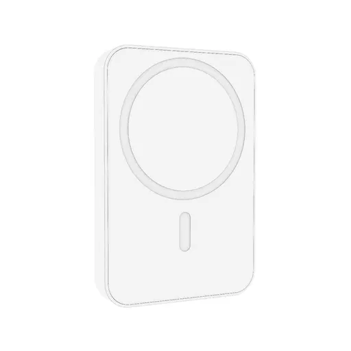 Laser 5000mAh Magnetic Wireless Power Bank White