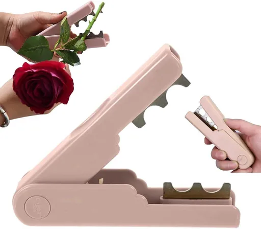 Rose Thorn Remover, Stem Stripper Tool for Flower Arranging, Fast and Easy to Use, Pink