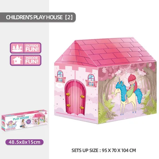 Kids Play Tent Theme House for Indoor Outdoor Fun, Space Princess Ocean Design with Ball Pit, Perfect for Toddlers and Family Camping Adventures as a Creative Holiday Gift (Princess2, Pink)