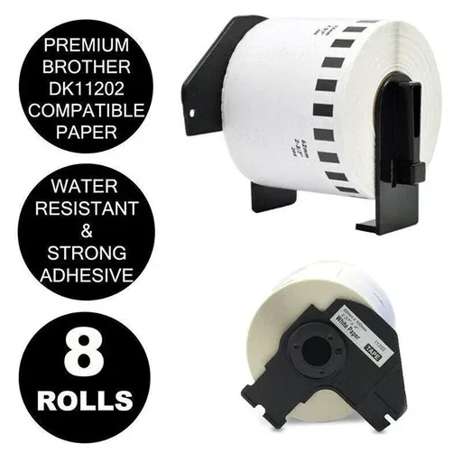 8 Rolls Compatible Brother Dk-11202 White Label For Ql-570 Ql-700 62X100Mm Pp500