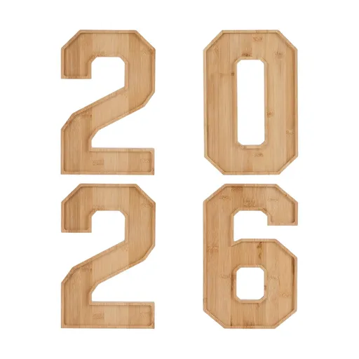 1 Set Wooden 2026 Charcuterie Number Decorations, fillable party centerpiece for graduation celebrations and fruit cheese candy boards