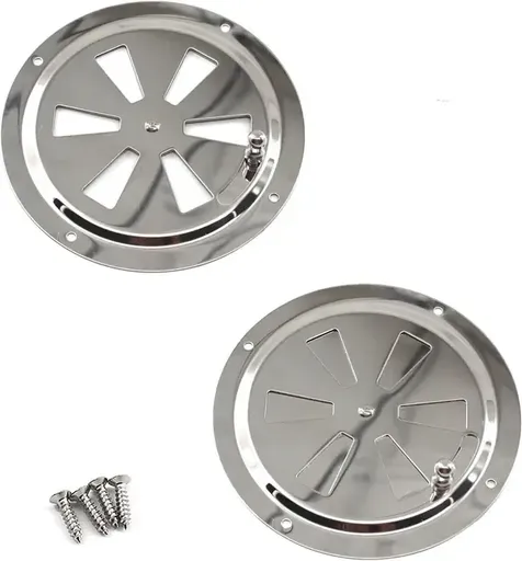 2 Pack BBQ Smoker Vent Covers, Adjustable Stainless Steel Air Vents Replacement Kit for Grills Ovens and Stoves, 12.5 cm
