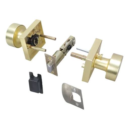 Portable Sturdy Zinc Alloy Gold Door Knobs with Satins Brass Finish Convenient Accessory for Contemporary Interiors