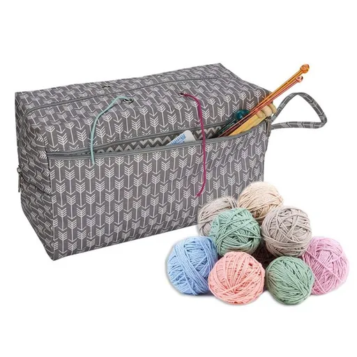Large capacity yarn storage bag, handbag, portable crochet hook storage bag, wool ball crochet needles, unfinished knitting tools