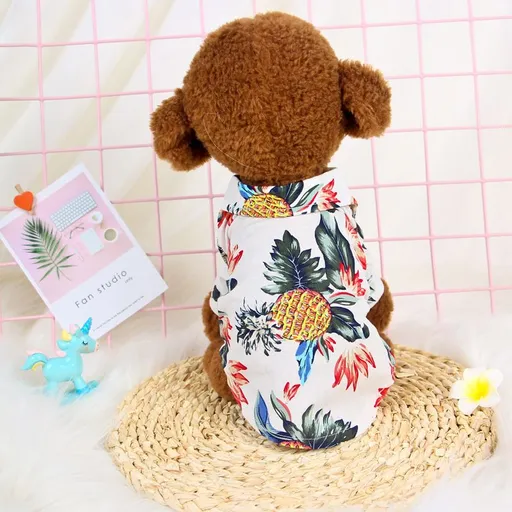 Pet Shirt Hawaii Print Odd Pet Dog Cat Hawaii White XS