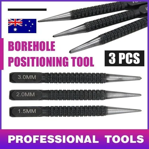 Nail Centre Punch Set 3PCS Round Head Wood Metal Super Impact Resistance