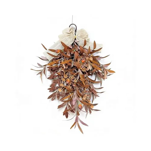 Autumn Artificial Simulation Olive Decoration, Lifelike Hanging Teardrop Accent, Perfect for Home and Outdoor Festivities, Ideal for Thanksgiving and Seasonal Gifts, Brown