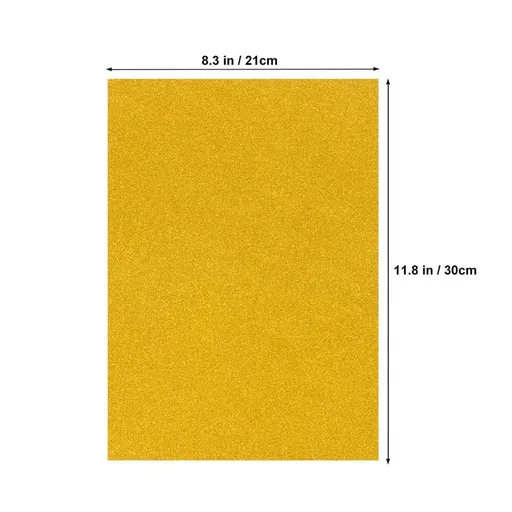 Golden Glitter Paper for DIY Cards, A4 Craft Sheets, 20Pcs