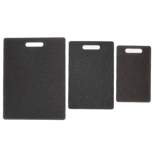 3Pcs Cutting Board Set Imitation Marble Pattern DoubleSided Chopping Board Kitchen Accessory(Black )