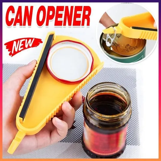 Multipurpose Jar Bottle Can Opener with Non Slip Grip for Kitchen Use