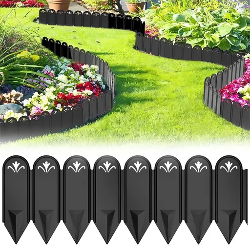 Garden Edging Border,Lawn Garden Fence Edgings 6X 8 Garden Edging Plastic Landscape Edging with 20Pcs Stakes for The Yard,Lawn Edging,Lawn Garden Flower Beds