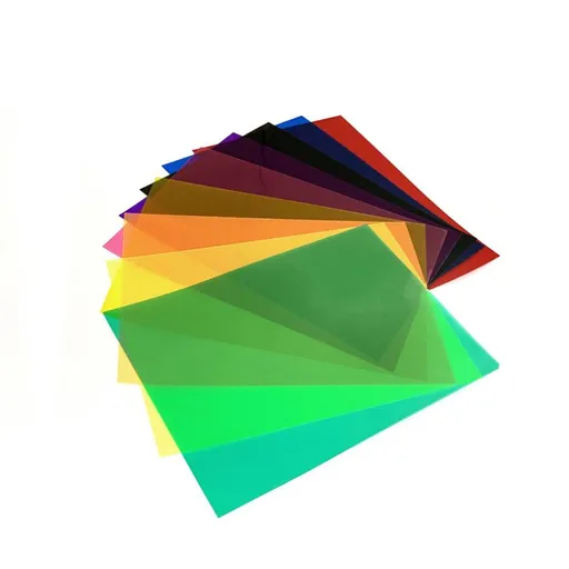 12 Pack Color Correction Gel Light Filter - Transparent Color Lighting Gel Filter Plastic Sheets, 12 Colors