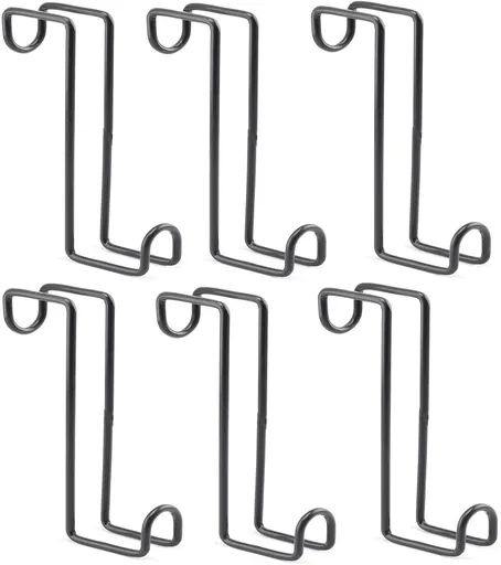 6Pack 8 Inch Tack Hook Heavy Duty Metal Over Rail Hooks Stall for Hanging Horse Bridles Halters and Buckets -