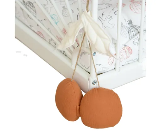 Lovely Cherry Shape Wall Hanging Decor Cute Ultra-soft Fabric Wall Hanging Ornament for Home-Orange