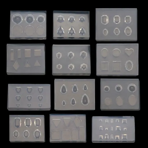 12pcs Stereo Mini Crystal Silicone Mold Mini Crystal Shaped Molds Casting Mold 3D Epoxy Resin Molds