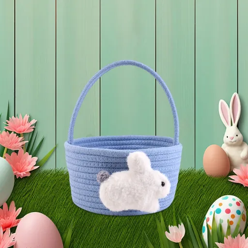 Adorable Easter Bunny Basket for Kids - Perfect Easter Gift, Cute Easter Bucket Bags with Rabbit Ears for Easter Eggs Hunting, Affordable & Festive Spring Decor As Show E