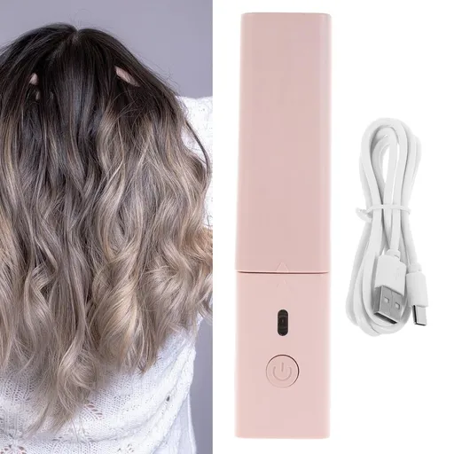 Portable Dual Functionality Curling Wand for Women Pink 1Pack