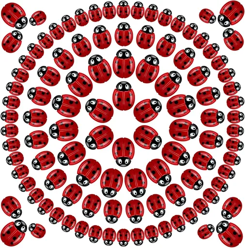 100 Pieces Tiny Resin Ladybugs Decor 0.55''-0.98'' 3 Sizes Mini Ladybugs Ornaments Miniature igurines Crat or DIY airy Garden Dollhouse Micro Landscaping Wreath Cake Home Decoration Party