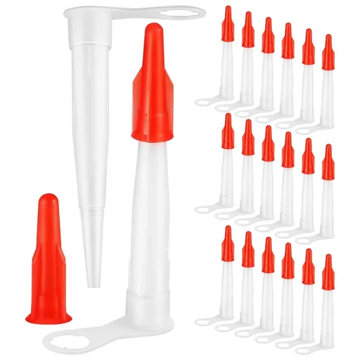 20pcs Caulk Tips With Caps Premium Extension Nozzles For Caulk Applicator Easy Installation For Repairs