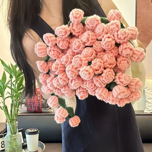52 Pink Flowers Beige Blanket Diameter Approximately 110CM