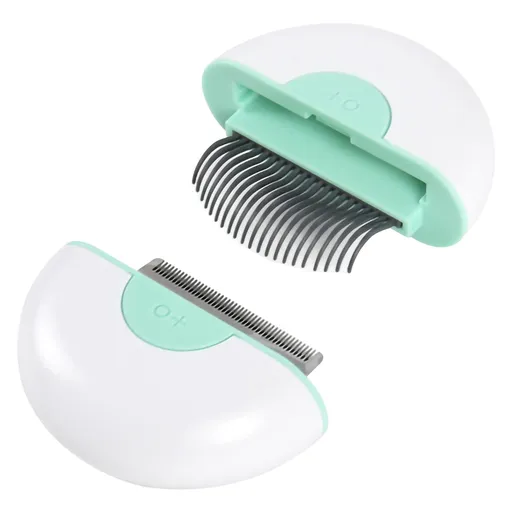 2-In-1 Cat Brush Set Pet Hair Removal Shedding and Grooming Comb for Short Haired Cats Stainless Steel Needle Portable