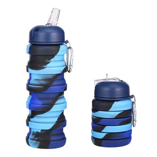 Collapsible Water Bottle Reusable Silicone Folding Bottle for Hiking Camping Sports Travel