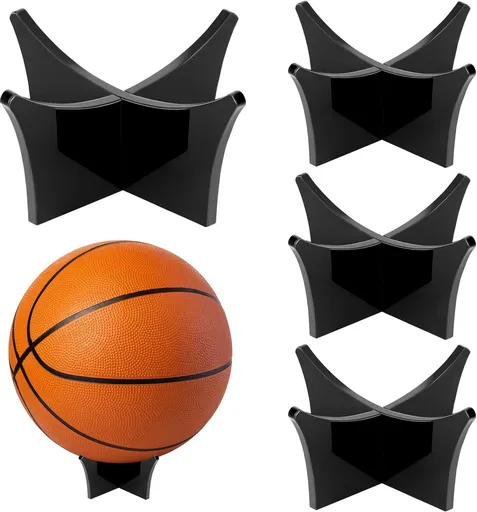 4 pieces - Ball holder - Ball rack - Ball stand - Acrylic ball rack - Ball storage rack - Display rack - football stand - ball holder - acrylic sports ball stand - volleyball support - for basketball, volleyball, football, rugby ball - 12*6.5 cm - bl