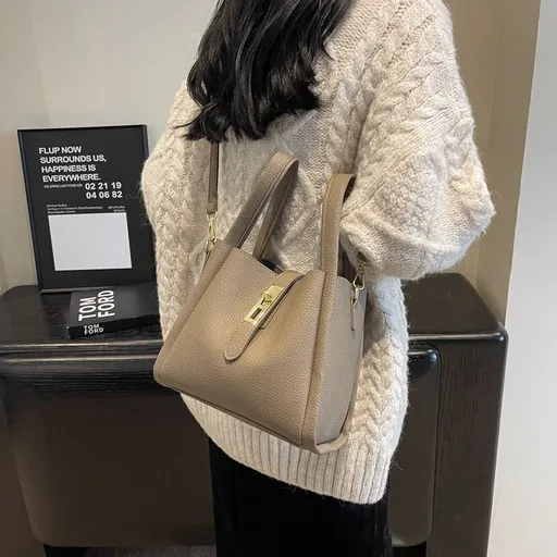 Elephant Grey Women Retro Bucket Crossbody Bag | Christmas Elegant Gift | Niche High‑Grade Handheld Basket Style Shoulder Purse