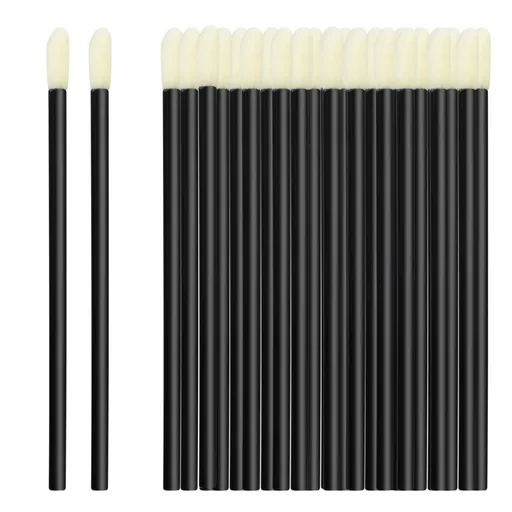 100 Pack Disposable Lip Brushes Lipstick Wands Gloss Applicator Brush Makeup Tool Make Up Applicators Perfect Beauty Cosmetic Kits Mascara Wand Set Lash Spoolies for Eyelash Extensions (Black)