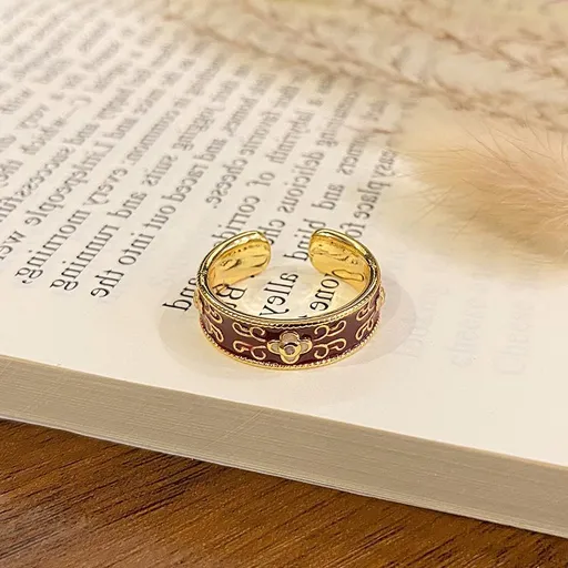 Fashion Drip‑Paint Enamel Finger Ring | Halloween Daily Ornament | High‑Grade Versatile Open‑End Ladies Ring