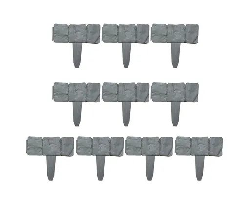 10pcs Garden Edging Border Faux Stone - Grey